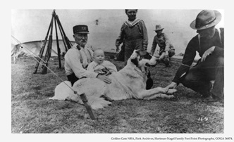 The family of James Rankin taking visiting with soldiers.