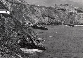 Inclined tram and boat landing. Photo circa 1943.