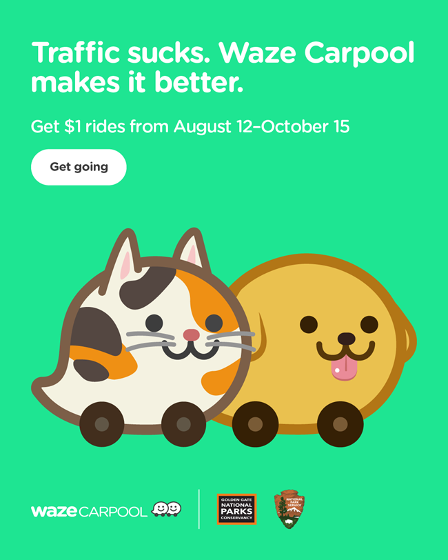 Waze promo Graphic for Waze carpool promotion