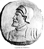 medallion showing Captain Gaspar de Portola