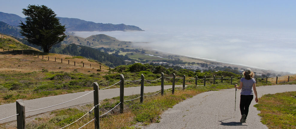 View from of the Pacific Ocean from Milagra Ridge. View from of the Pacific Ocean from Milagra Ridge.