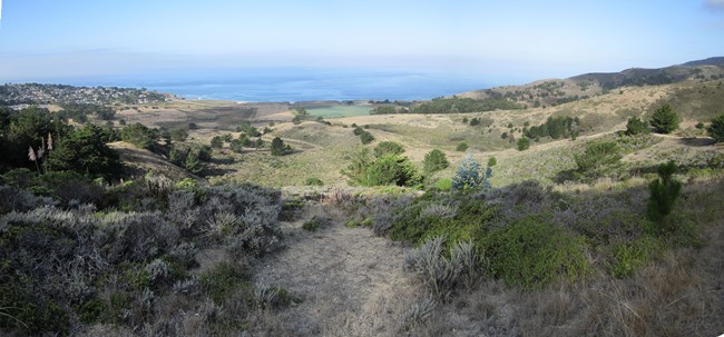 View of the Rancho Corral de Tierra from the mountains found in the east looking toward the Pacific Ocean in the west.