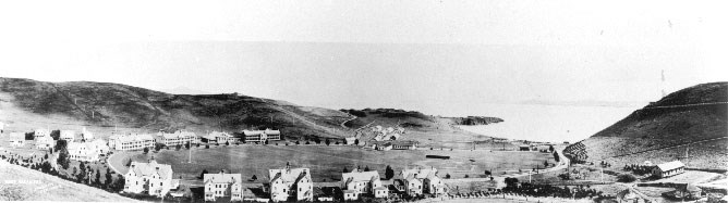 historic view of Fort Baker, looking towards San Francisco Bay historic view of Fort Baker, looking towards San Francisco Bay