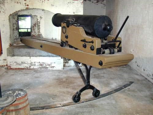 photo of a Howitzer gun at Alcatraz today