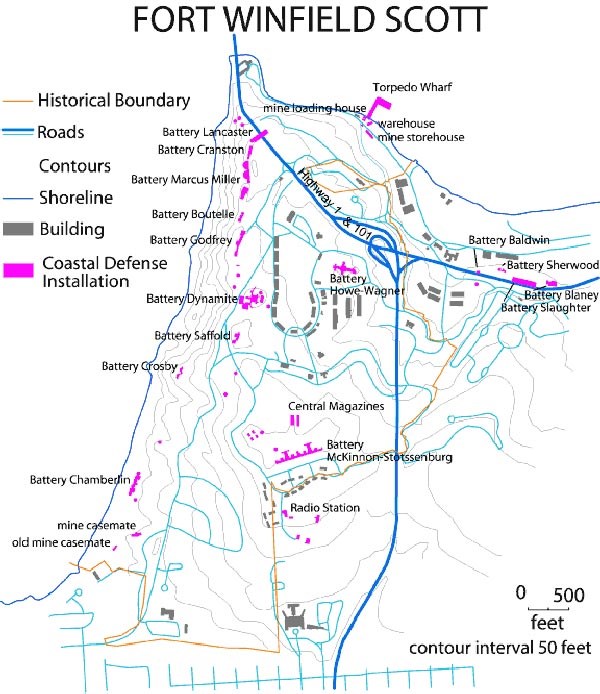 maps showing all of Fort Scott's associated batteries