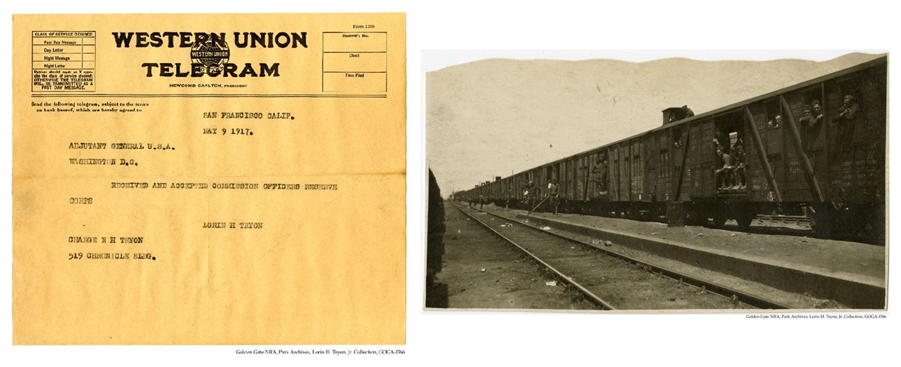 GOGA-1766 Lorin H Tryon, Jr Collection 316th Supply Train & Telegram