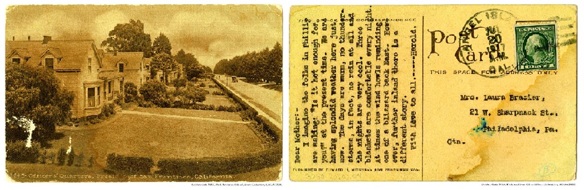 GOGA 20200 Olive Gilbert Collection Officer's Housing Postcard GOGA 20200 Olive Gilbert Collection Officer's Housing Postcard