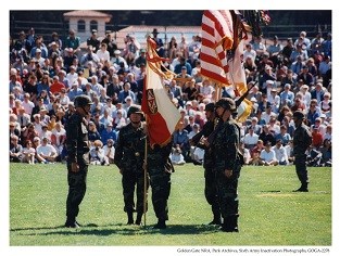 GOGA-2278 Soldiers holding flags of Presidio