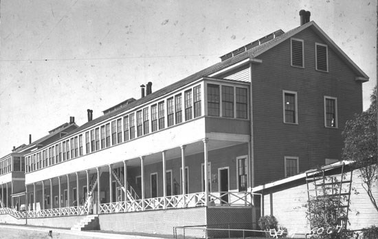 historic photo of Presidio barracks