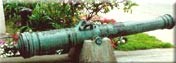 Photo of the San Pedro cannon located at the Presidio.