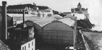 large, ornate buildings directly next to the ocean