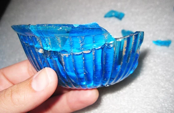 fragments of a hand grenade fire extinguisher