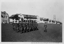Soldiers on parade ground at Fort Scott Soldiers on parade ground at Fort Scott