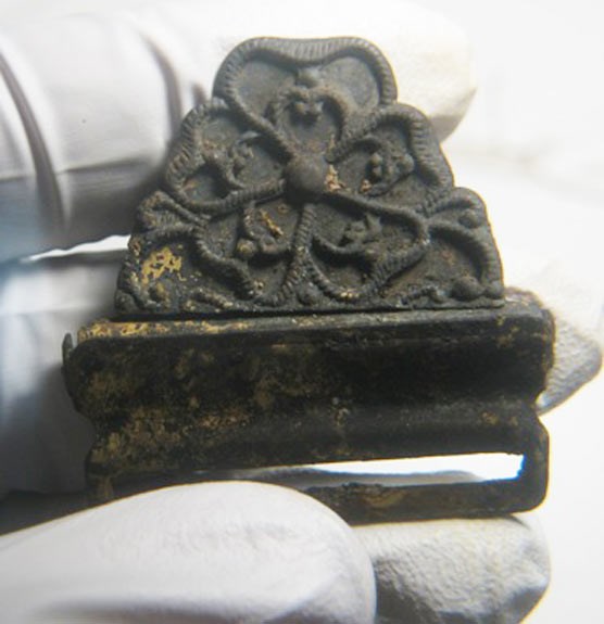 historic ornate victorian military buckle