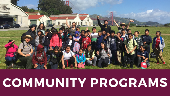 Community Programs on Crissy Field community group gathered for a photo at crissy field airfield