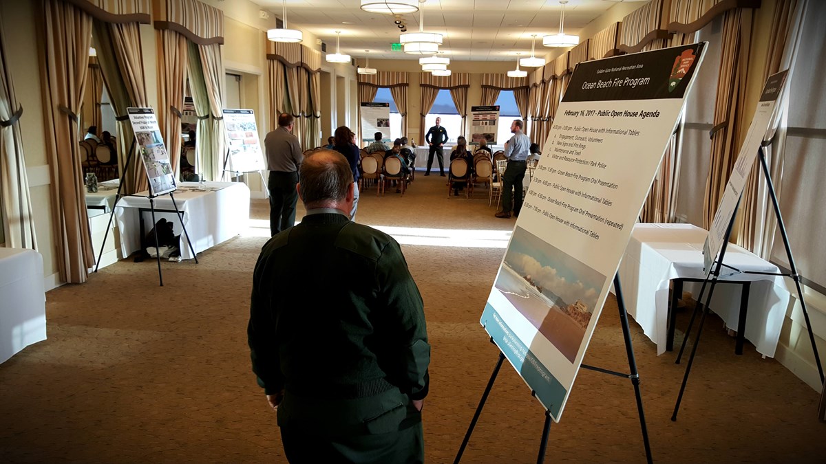 Park Superintendent speaks at public meeting.