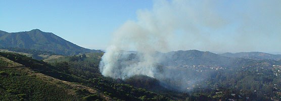 Smoke rising above Tamalpais Valley from the 2004 Tam Fire. Smoke rising above Tamalpais Valley from the 2004 Tam Fire.