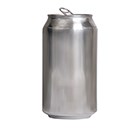 An unmarked aluminum soda can.