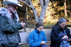 Muir Woods soundscape monitoring volunteers recording ambient noises Muir Woods soundscape monitoring volunteers recording ambient noises