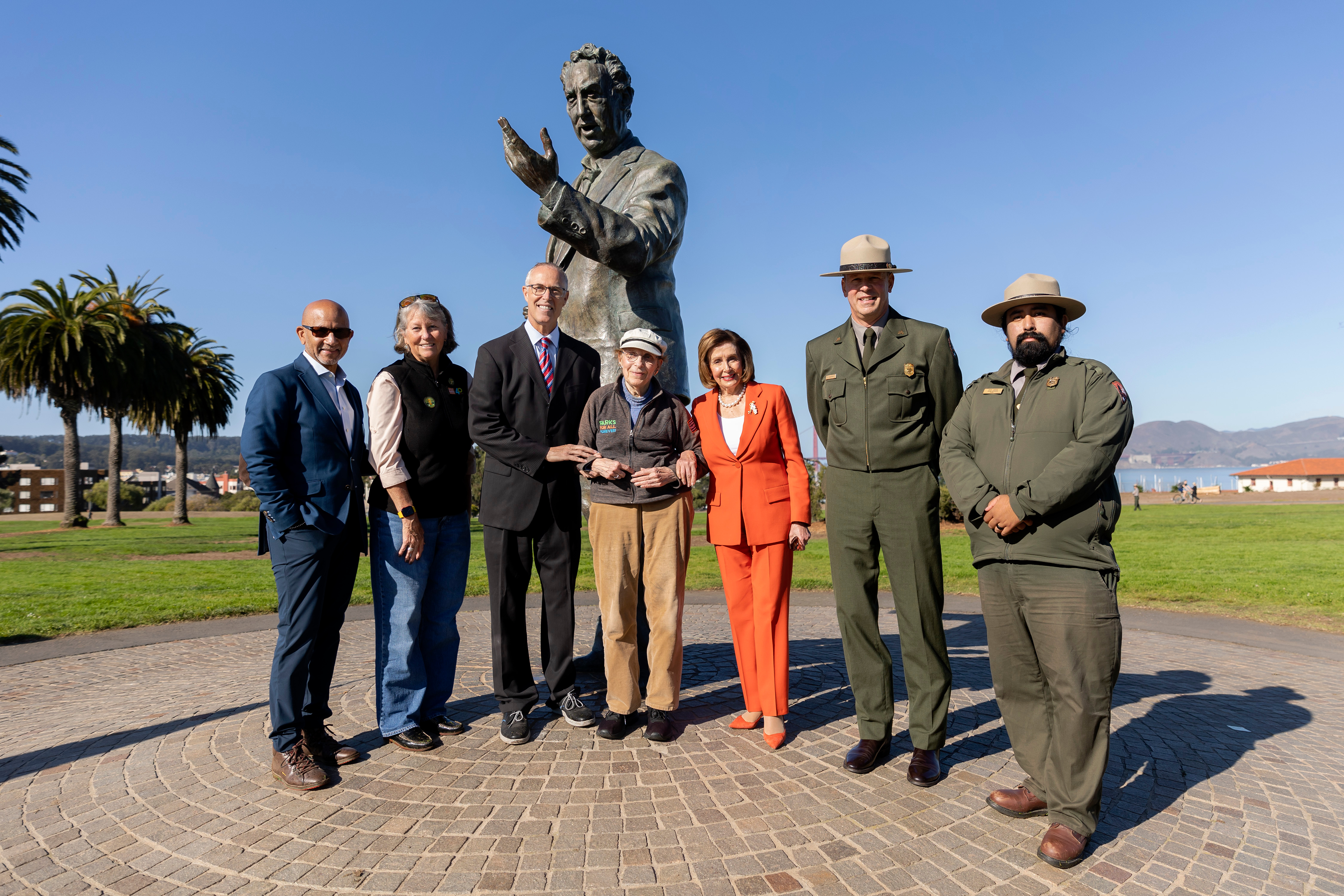 Presenters pose in front of the Phillip Burton Statue at 50th Anniversary kickoff event. Presenters pose in front of the Phillip Burton Statue at 50th Anniversary kickoff event.