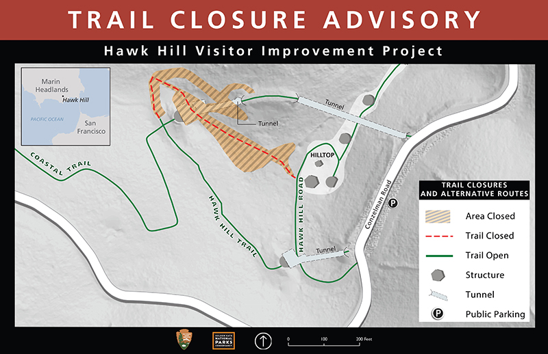 Hawk Hill Trail Project Map map of Hawk Hill