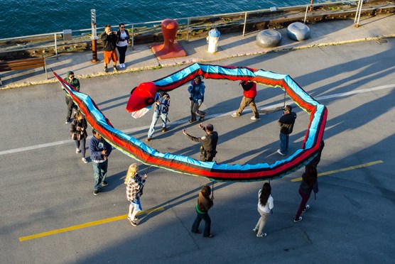 PHOTOS ARE OF NPS PRACTICING MOVING WITH THE SNAKE FOR THE PARADE