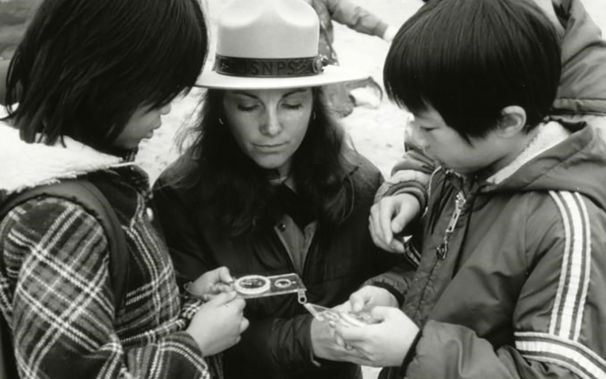 Ranger and children, Marin Headlands, c. 1980