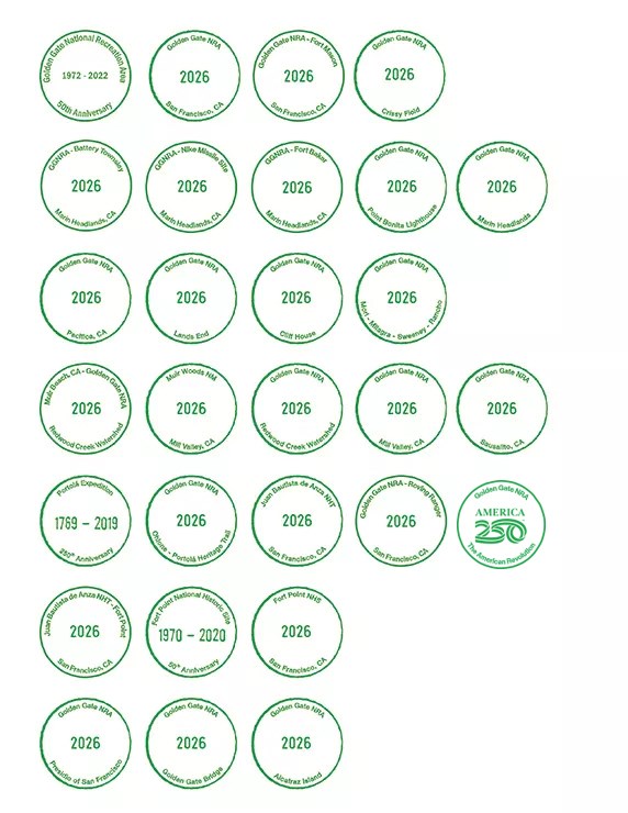 virtual passport stamps for all the parks in golden gate national recreation area