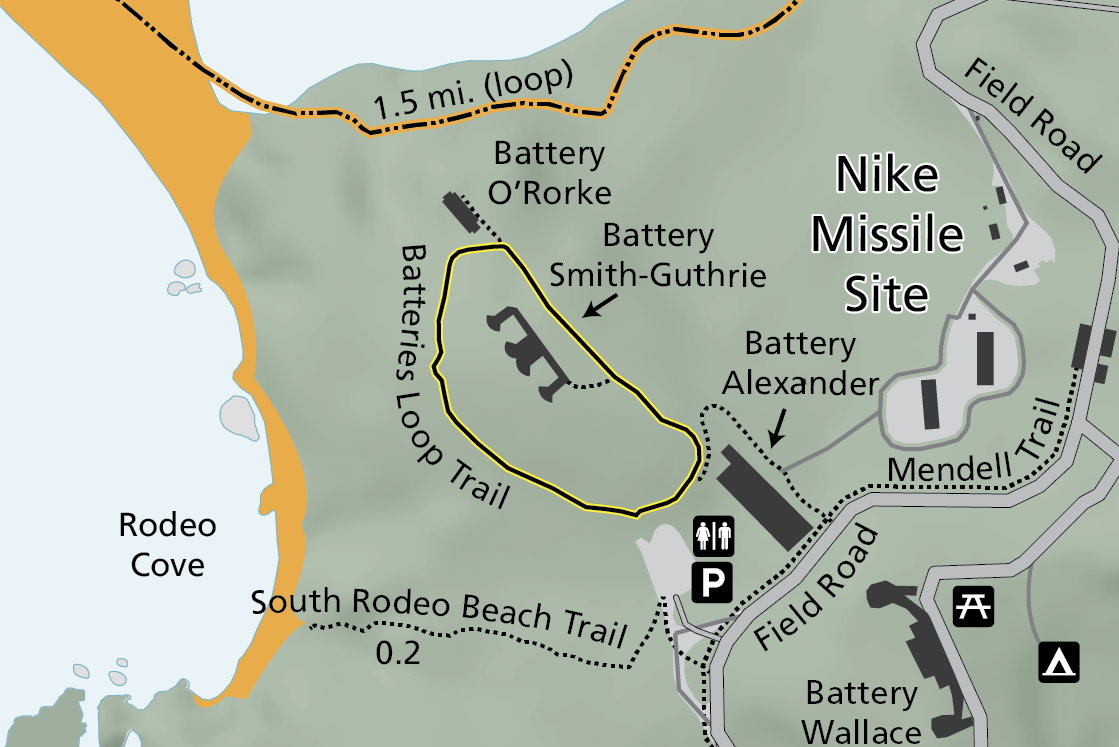 Map of the Batteries Loop Trail
