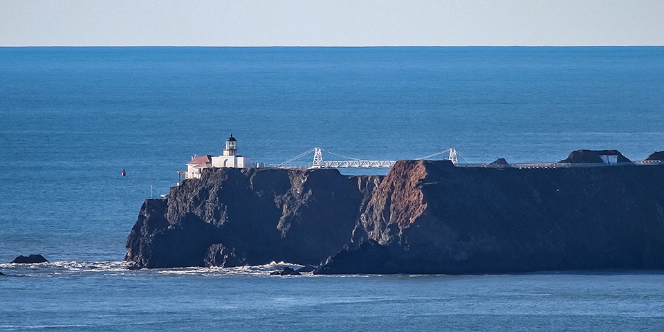 Point Bonita with lighthouse viewed from across the bay