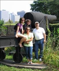 Steve de Carteret visiting the island with his family. Steve helped the National Park Service Park Rangers uncover much of the island’s history during his many visits back.