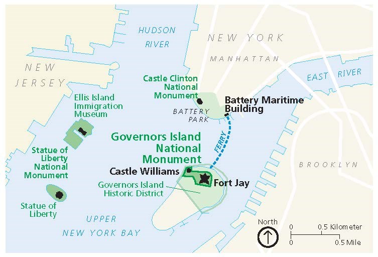 Lower Manhattan - Governors Island - Map