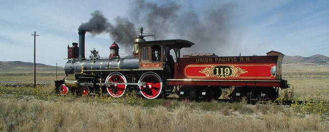 Left side of the Union Pacific locomotive Number 119.