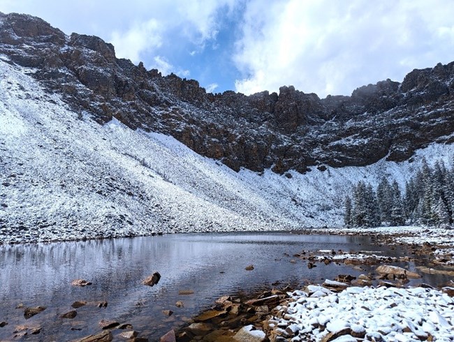 snowy Baker Lake snowy Baker Lake