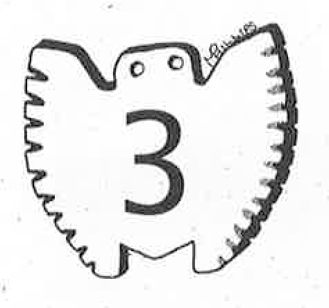 A symbol with the number 3.