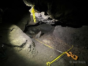 tape measures in cave