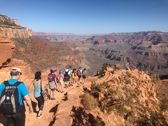 Hikers on South Kaibab Trail