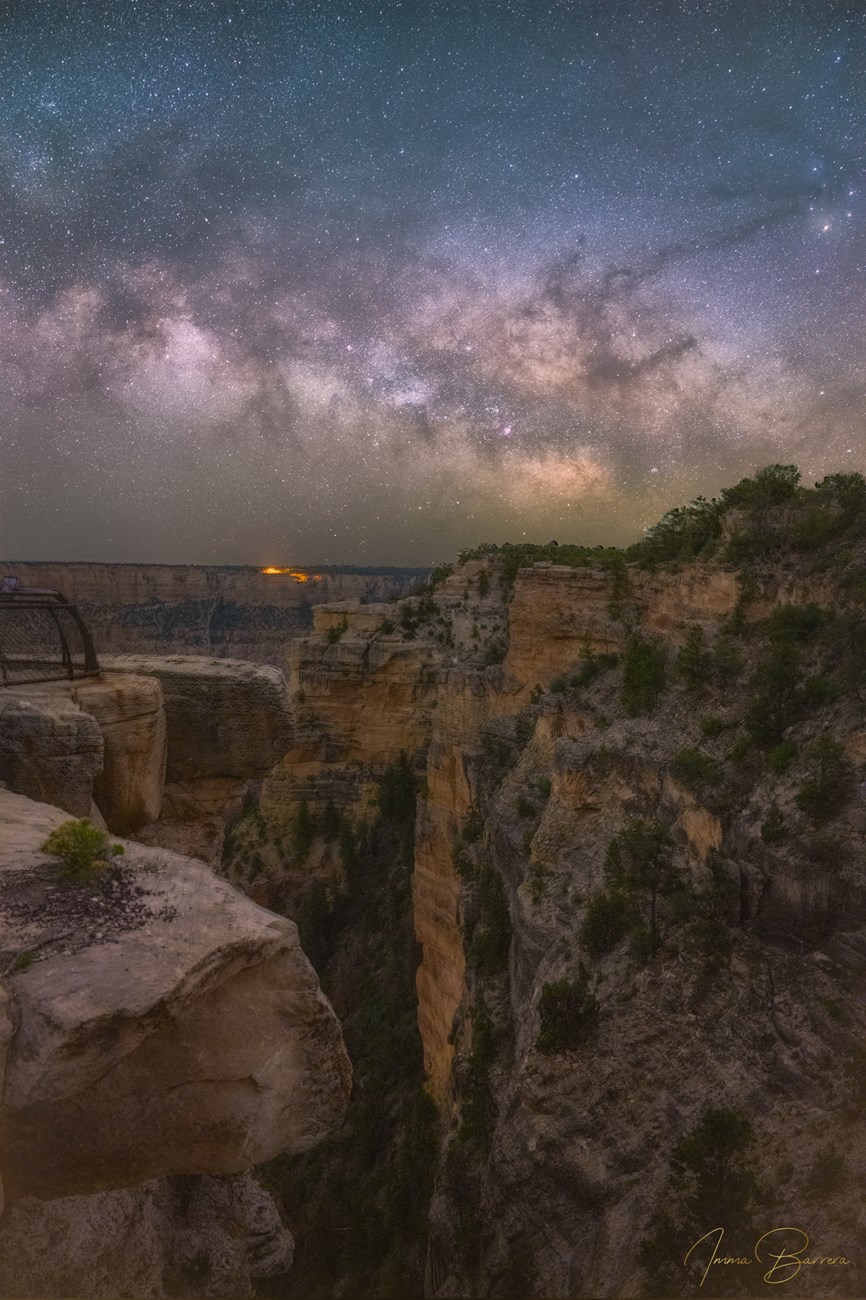 Stars over the walls of Grand Canyon