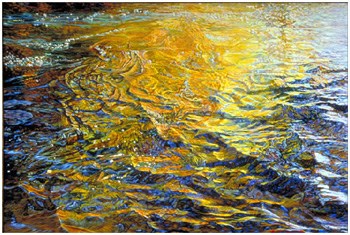 Reflection, Boulder Creek; oil painting by Elizabeth Black