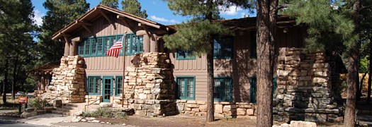 log and stone ranger operations building