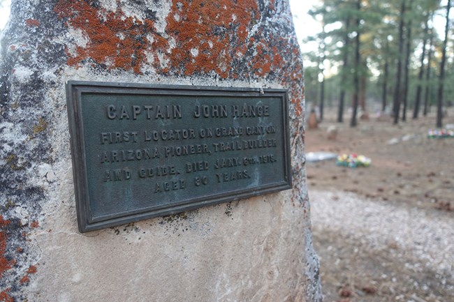 The grave marker of John Hance