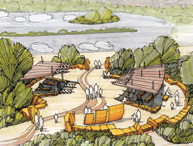 A concept rendering of the Desert View InterTribal Cultural Heritage Site