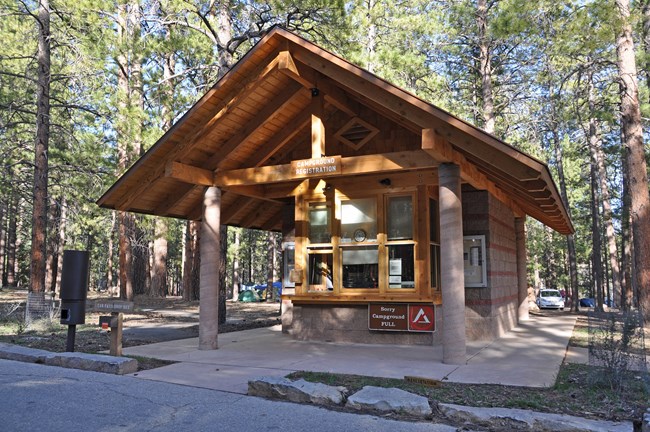 The North Rim campground registration kiosk.