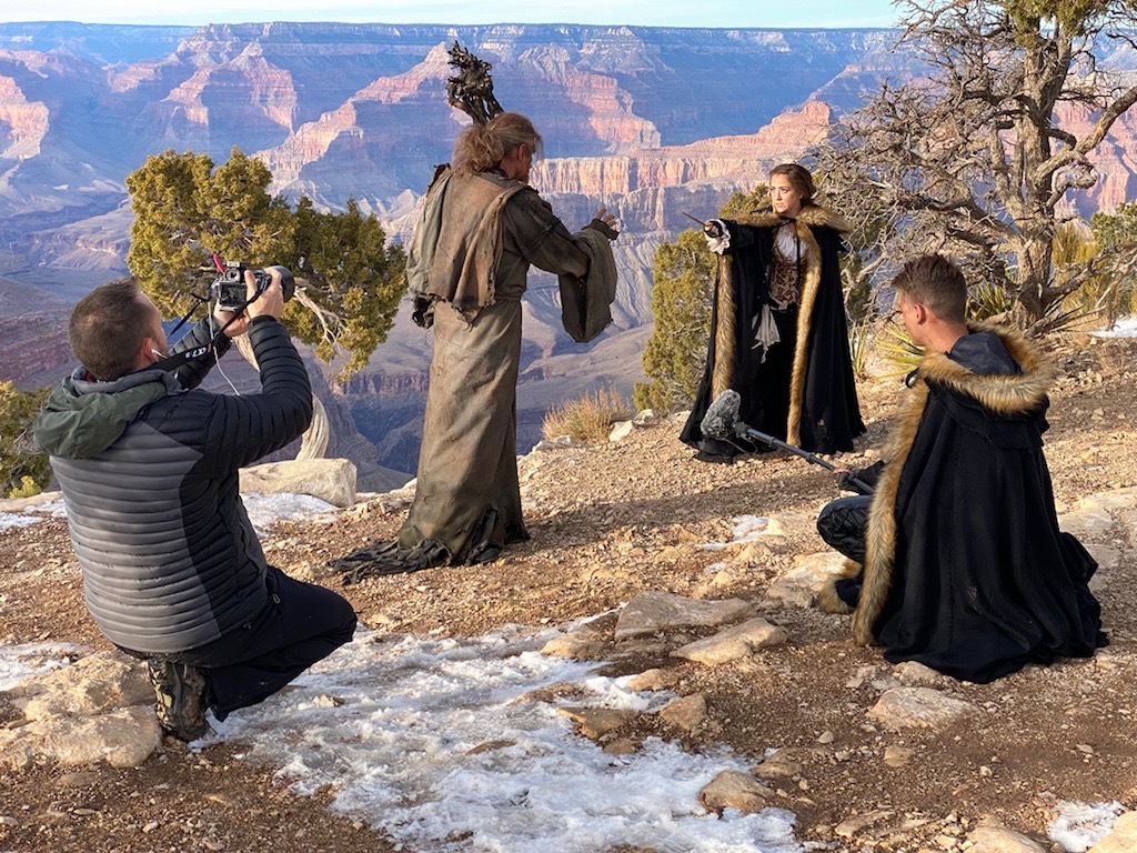Commercial filming activity at the rim of the Canyon
