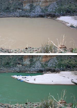 River Mile 45: before & after high flow experiment
