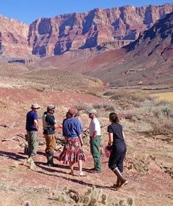 group touring a backfilled area.