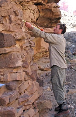 measuring Beamer's cabin wall.