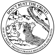 Don't bust the cryptogamic crust logo