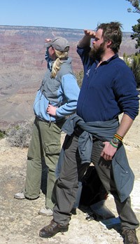 Students exploring the canyon on their own.