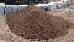 large pile of native topsoil